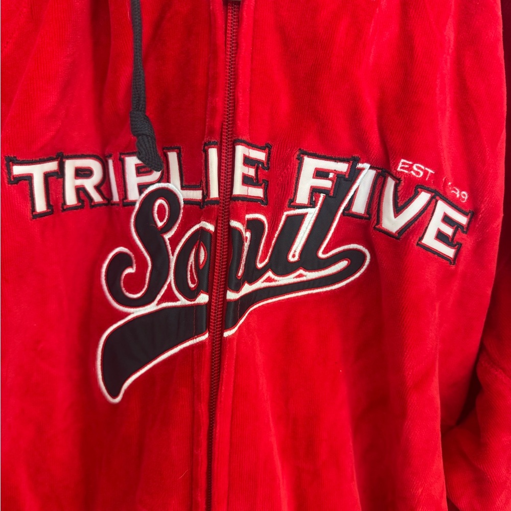 Triple Five Soul Vibrant Red Men's Hoodie Jacket - Picture 2 of 4